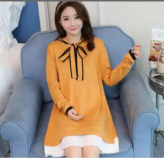 Свитер для беременных вязаный длинный свитер Новинка осени|Пуловеры| |