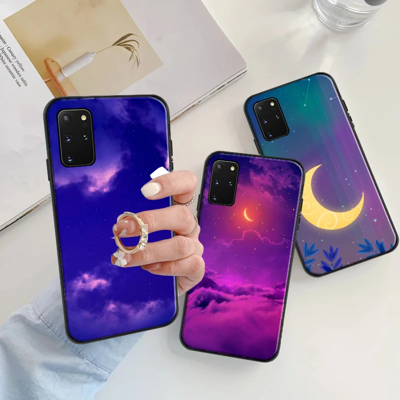 

Moon Stars Moonlight Silicone Phone Case For Samsung Galaxy S8 S9 S10 S10 Lite S20 S20 FE Lite Pro Ultra Soft TPU Back Cover