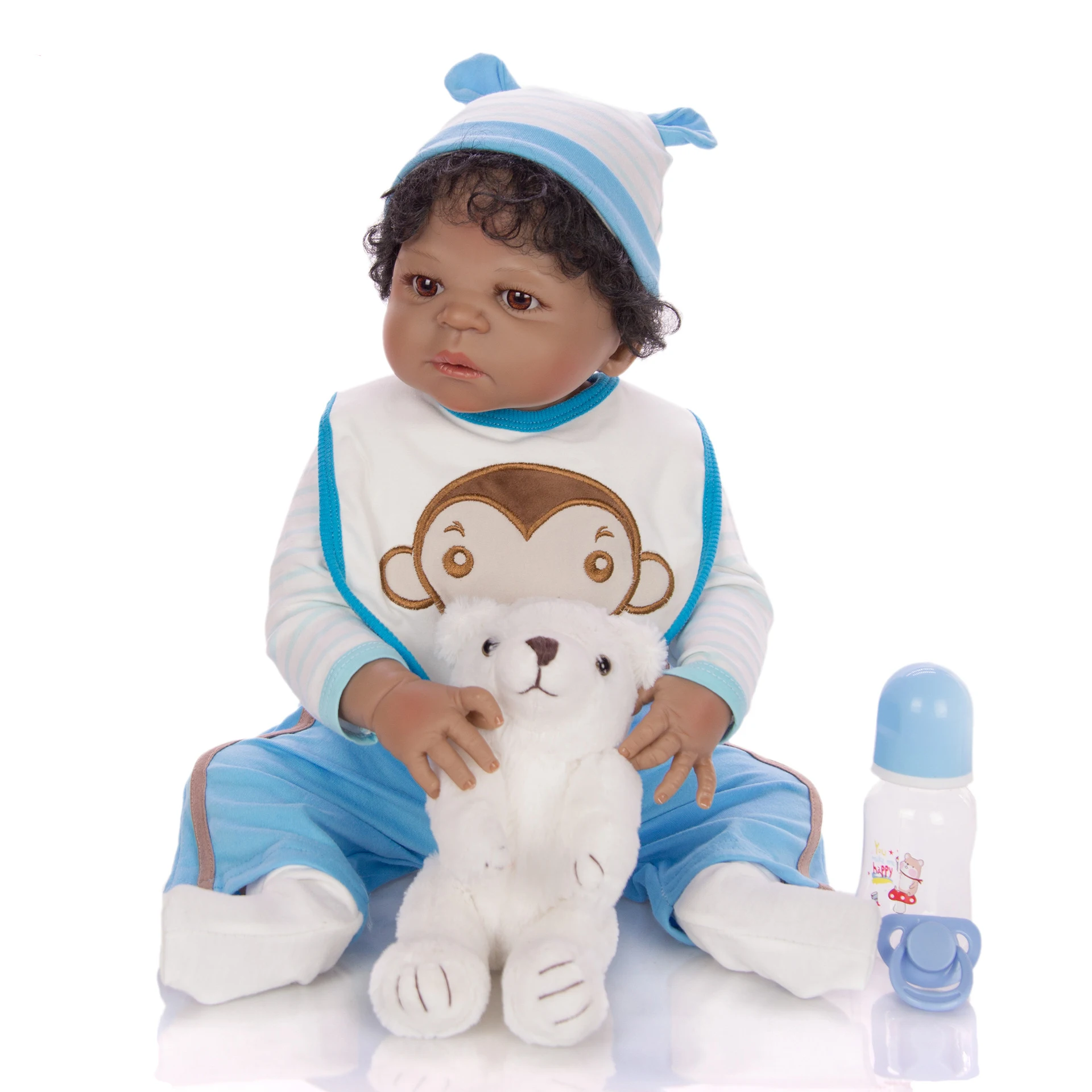 Черные детские куклы pop green африканская мальчик 22 дюйма bebe reborn силикон винил