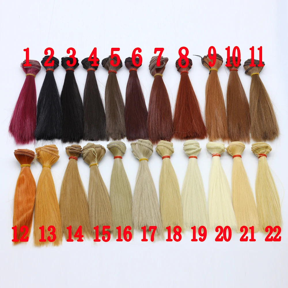 1 шт. 15*100 см аксессуары для кукол прямые волосы из синтетического волокна парик
