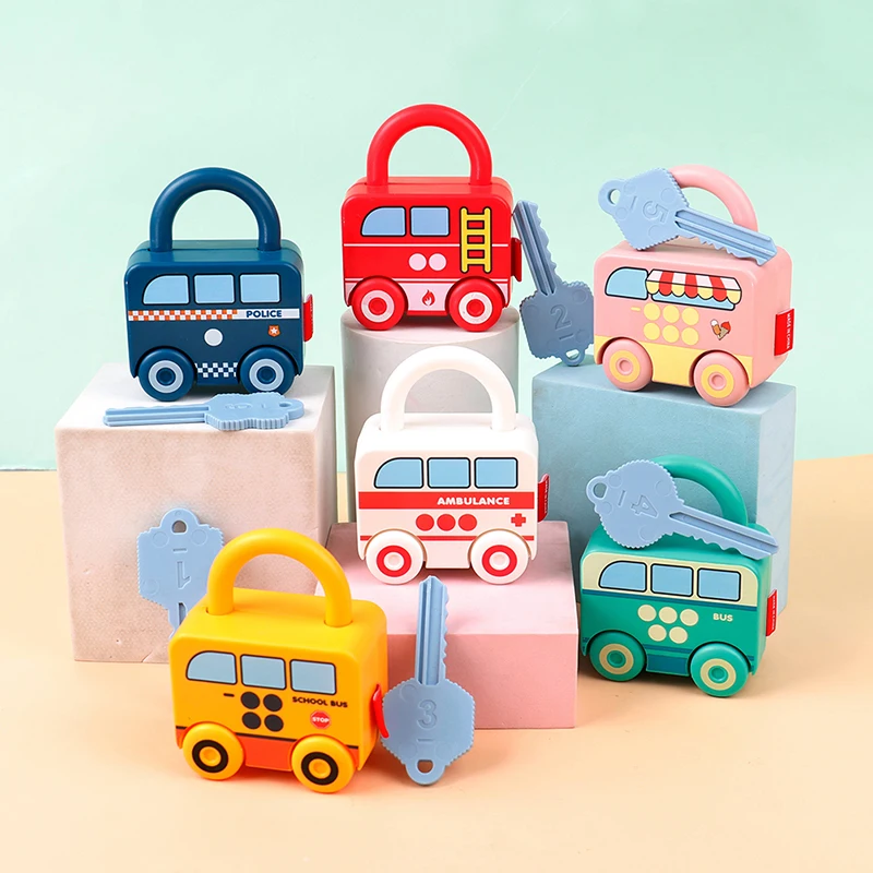 

Kid Learning Lock w/Key Educational Preschool Number Matching & Counting Car Toy
