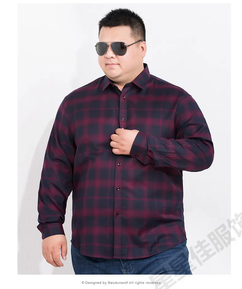Большие размеры 10XL 8XL 6XL мужская хлопковая рубашка с длинным рукавом модная