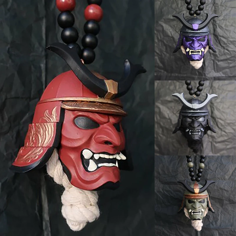 10 Kinds Of Japan Demon Horns Gothic Resin Necklace, Hannya Mask Cool Necklace For Men，Car Pendant Decoration