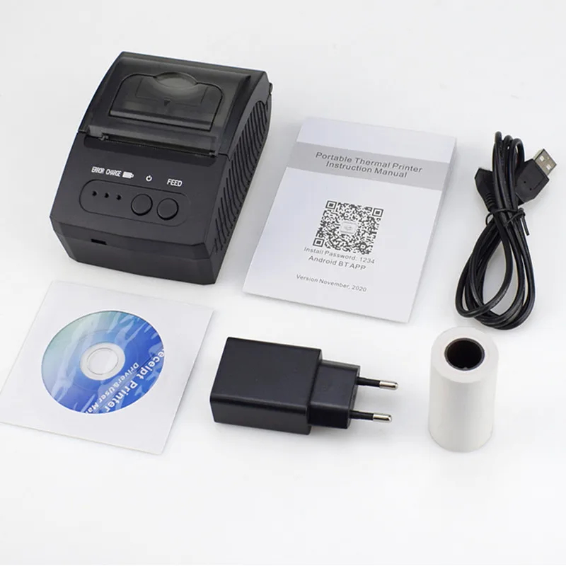 

Android iOS Windows CD driver downloaded ESC/ POS Mini Portable Wireless Bluetooth 58mm Thermal Receipt Printer