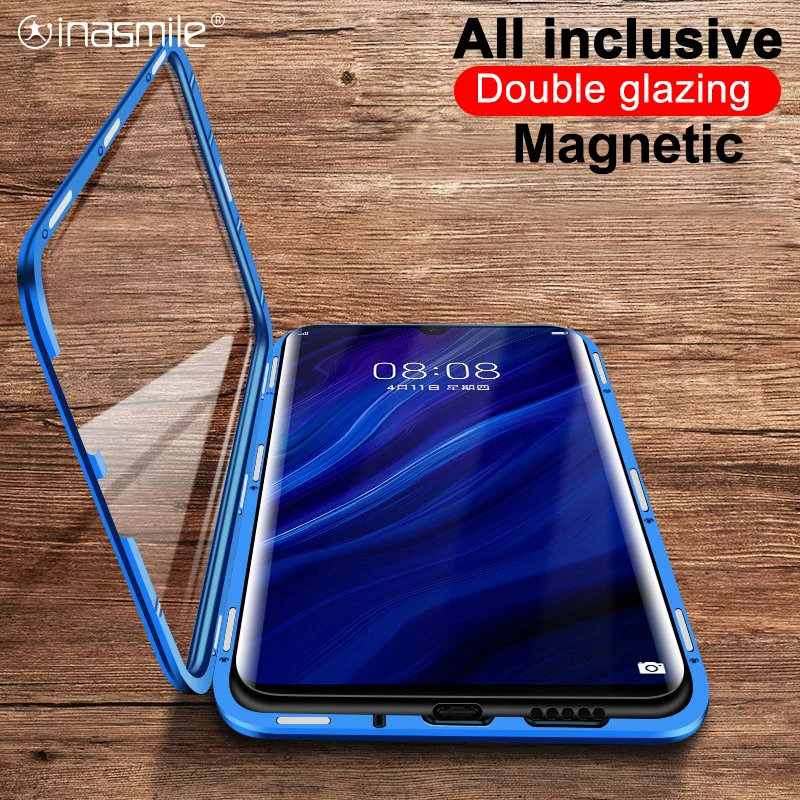 Магнитная Адсорбция металлический корпус для Xiaomi 9 Lite SE 9T Pro 8 6X A2 CC9 CC9e Note 7 Pro F1 Redmi K20 Pro двухсторонняя, для стекла крышка