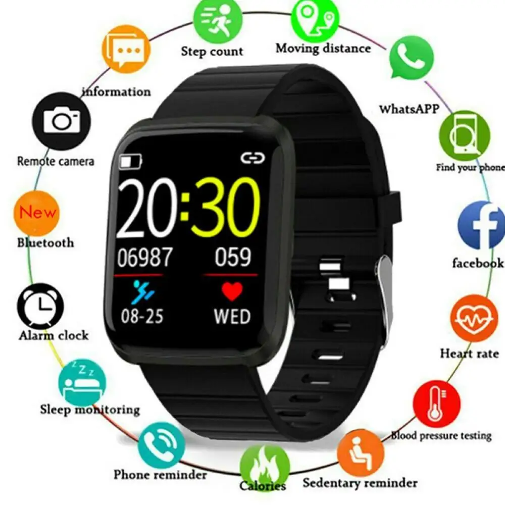 

116PRO IP67 Waterproof Sweatproof Dustproof Bluetooth Heart Rate Sleep Monitor Sports Smart Bracelet Longtime Standby
