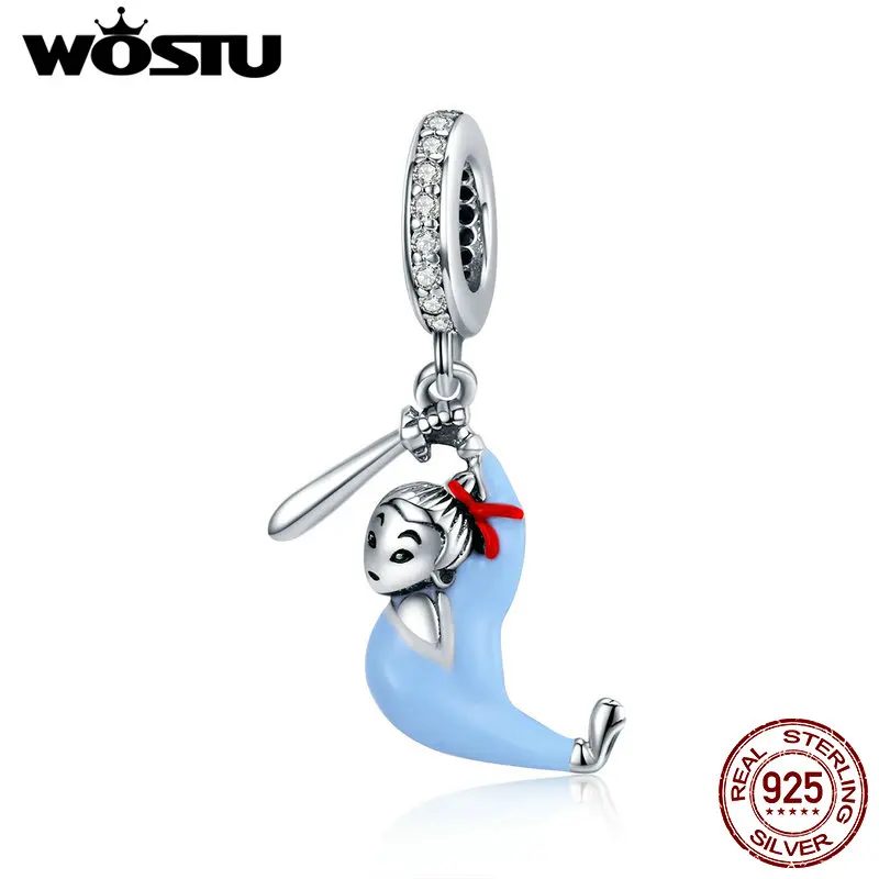 WOSTU 925 пробы Серебряный Мулан Висячие Подвески DIY Изящные Бусины Подходят