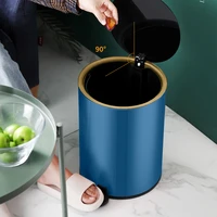 bathroom stainless garbage trash can kitchen step on utensilios trash can silent cover bucket household cleaning tools ab50ljt