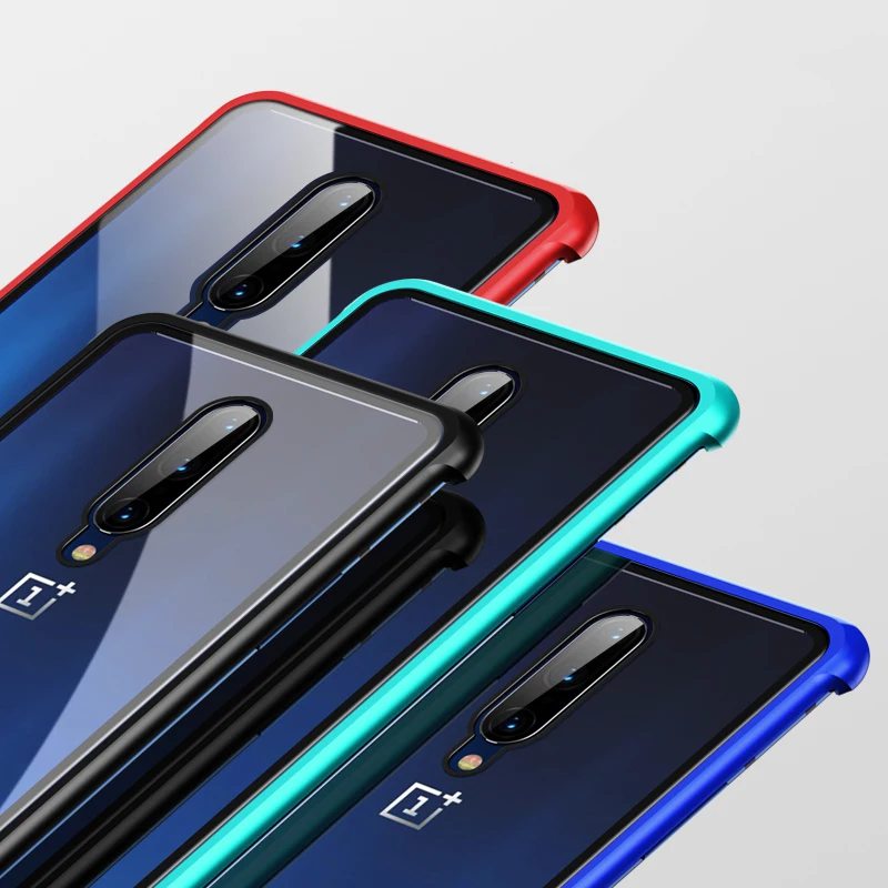 Роскошный чехол Nohon для Oneplus 7 Pro 6T противоударный металлический из закаленного