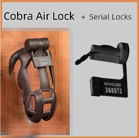

2021 New Design Air Lock Pin For Cobra Cock Cage with 5pcs Plastic One-time Code Lock Chastity Device Accessories Lock