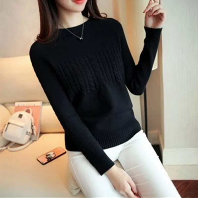 2020 Winter Women's Blouses Pullover Long Sleeve O-Neck Slim Female Knitted Sweater For Female short Solid Sweaters Tops кофты