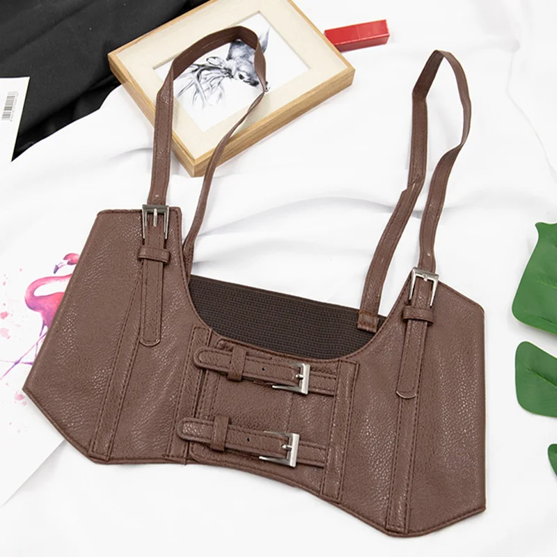 

Explosive Ladies Personalized Snake Print Sling Super Wide Belt Elastic Elastic Strap Waist Closure Fashion Classic Design