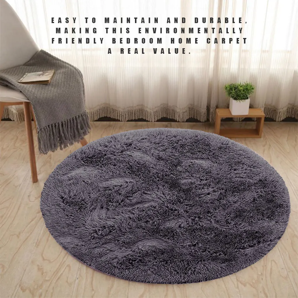 8 colors Round Carpet Home Living Room Bedroom Area Rug Fashion Carpet Cushion Polyester Long Plush Floor Mat Home Decor