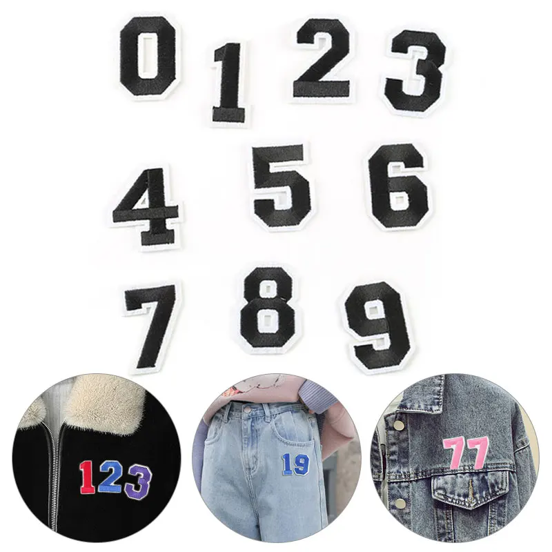 

Clothes Number Patch Sticker Iron Heat Transfer Applique Embroidered Applications Cloth Fabric Number Patches Decoration