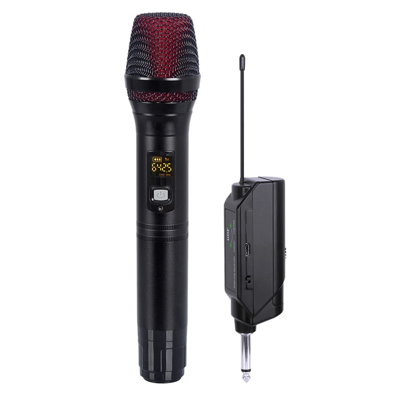 

Wireless Microphone with Charging Receiver Handheld Microphone for Karaoke Singing Dj Party Speech 200 Feet