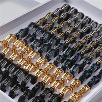 20pcslot cool spinner chain stainless steel rotatable rings for women men jewelry party gifts mix color wholesale