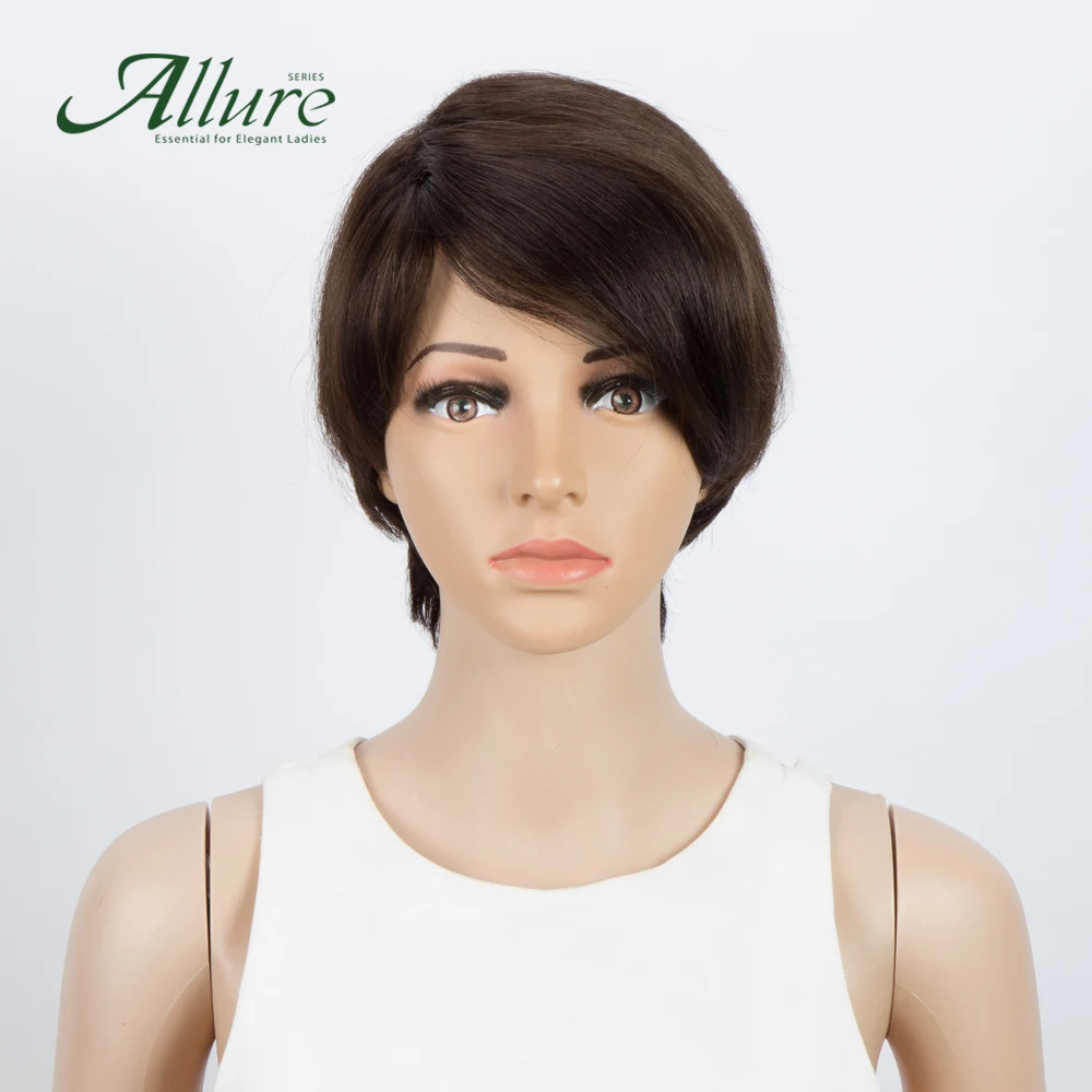 Парик из человеческих волос для черной женщины короткие милые парики
