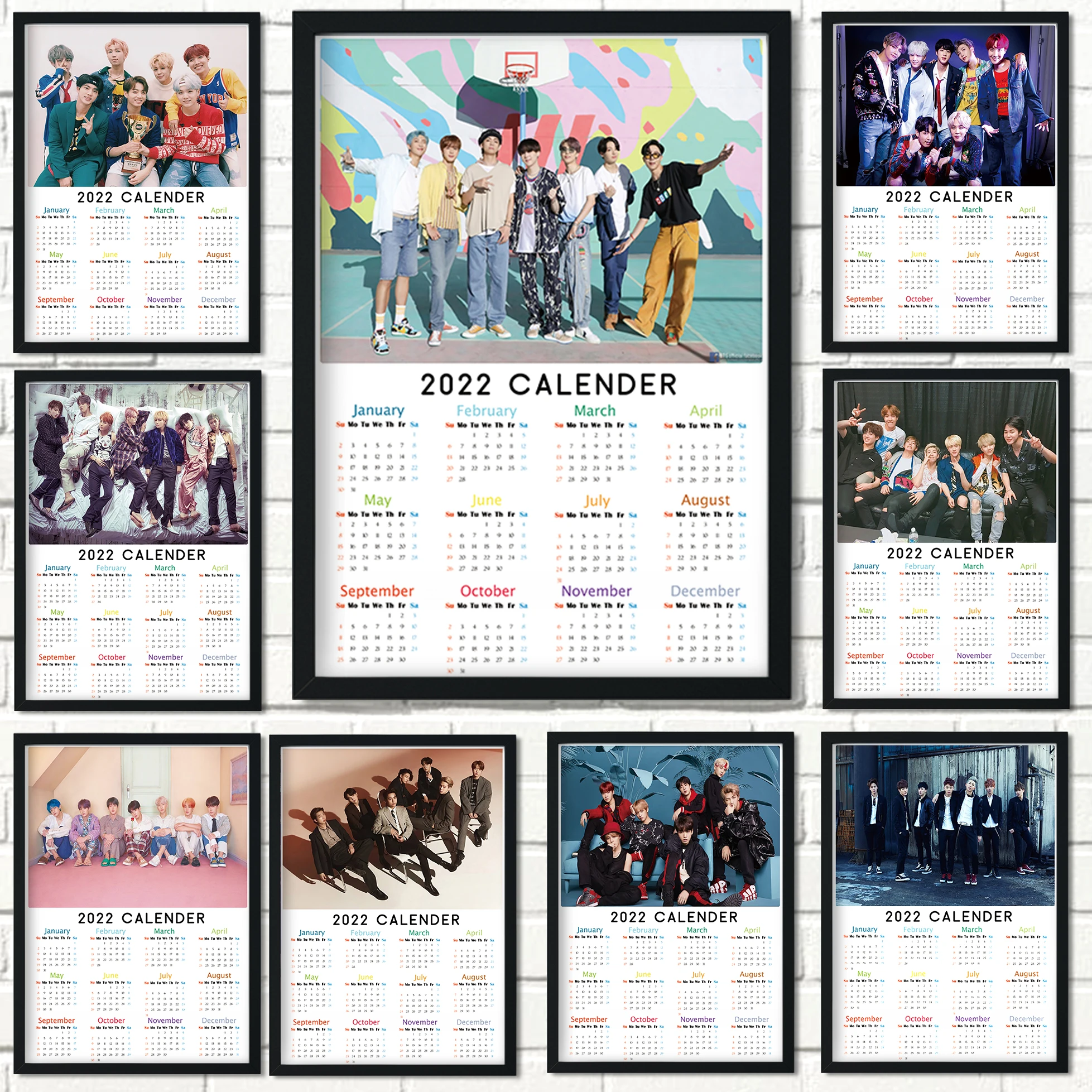 Новинка 2022 плакат с календарем южнокорейский мальчик группы Bts современный стиль
