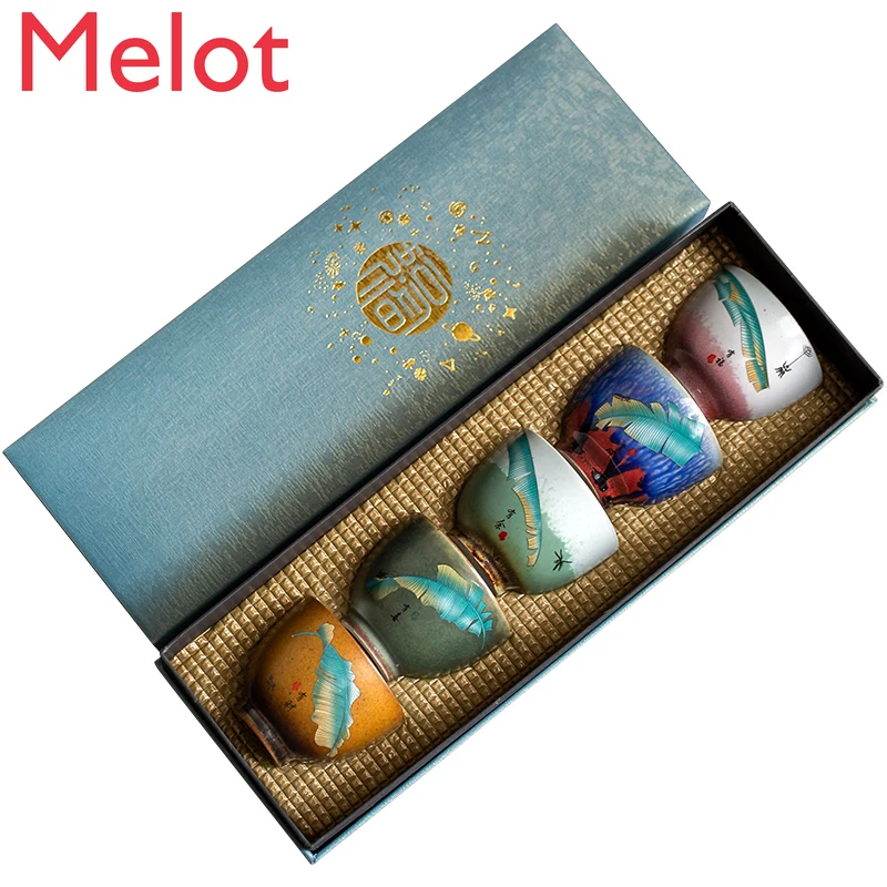 

Ceramic Kung Fu Tea Cup Gift Box Kiln Change Tea Cup Tea Cup Master Cup Home Personal Tea Cup Gifts From Elders Upscale Taste