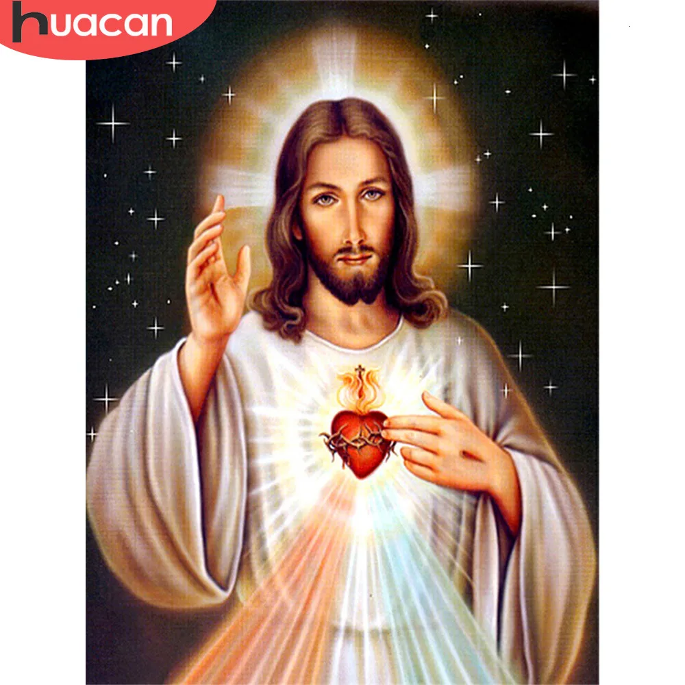 

HUACAN полностью квадратная Алмазная картина «Иисус» рукоделие Алмазная вышивка ручной работы подарок домашний декор