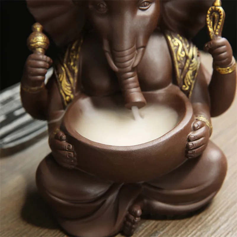 Подставка для благовоний со слоном и Богом с 10 бесплатными конусами | Дом сад