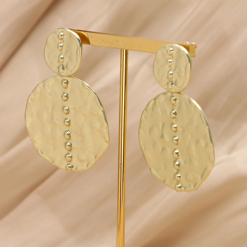 Женские круглые металлические серьги Badu золотые геометрические серьги-капельки