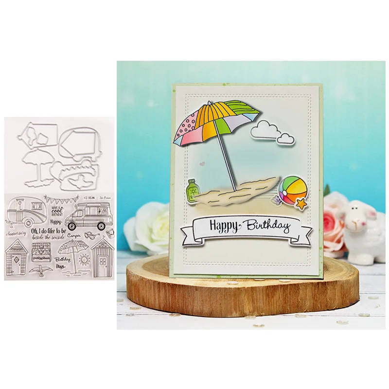 Дорожный дом и автомобиль металлические штампы прозрачные для DIY скрапбукинга