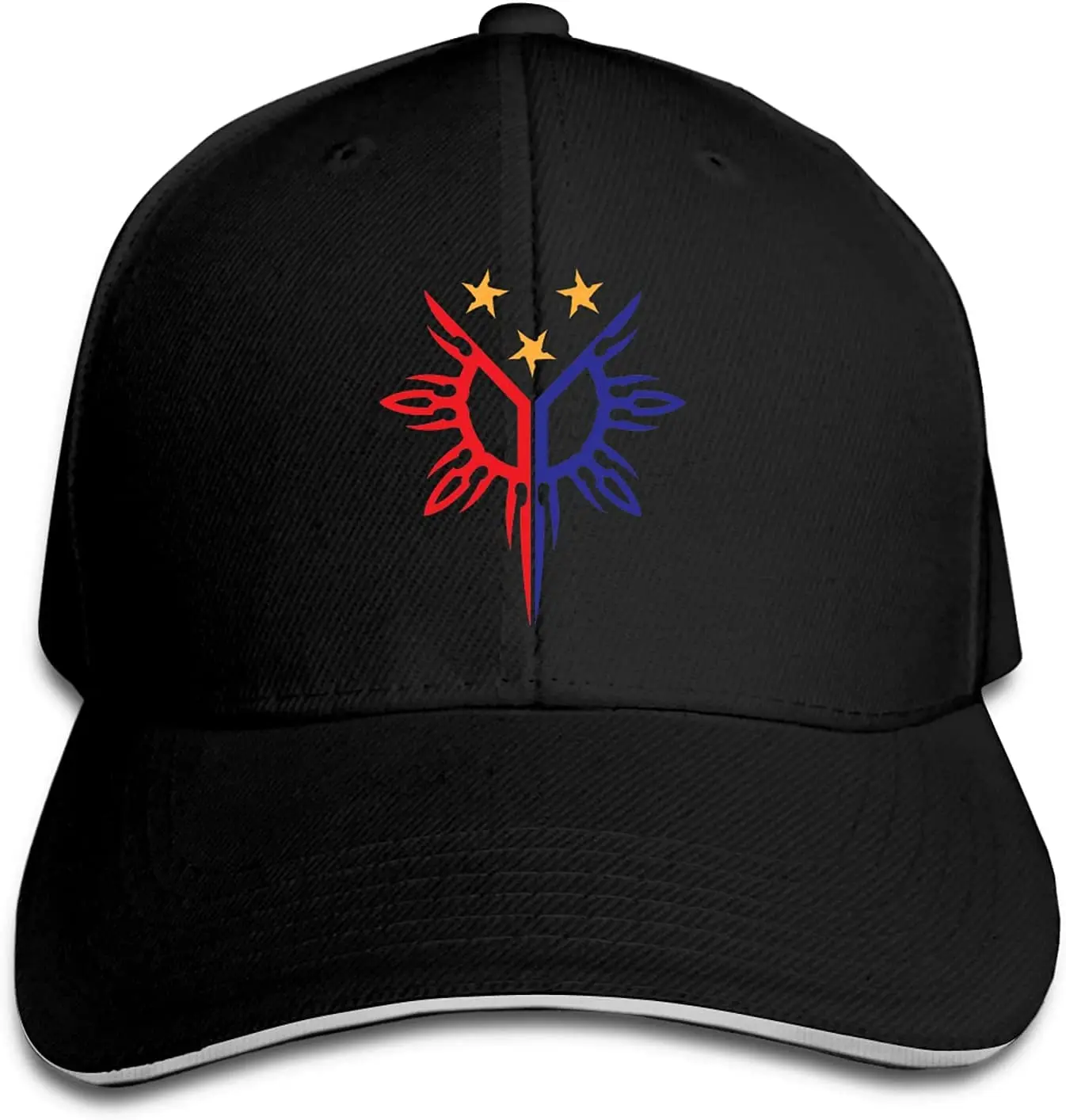 

Philippines Filipino Sun and Stars Flag Peaked Baseball Cap Hat Baseball Sun Hat Sandwich Cap