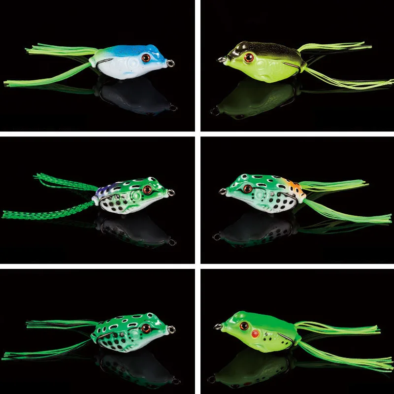 Новые 4 шт. искусственная лучная Лягушка Мягкие рыболовные приманки Двойные