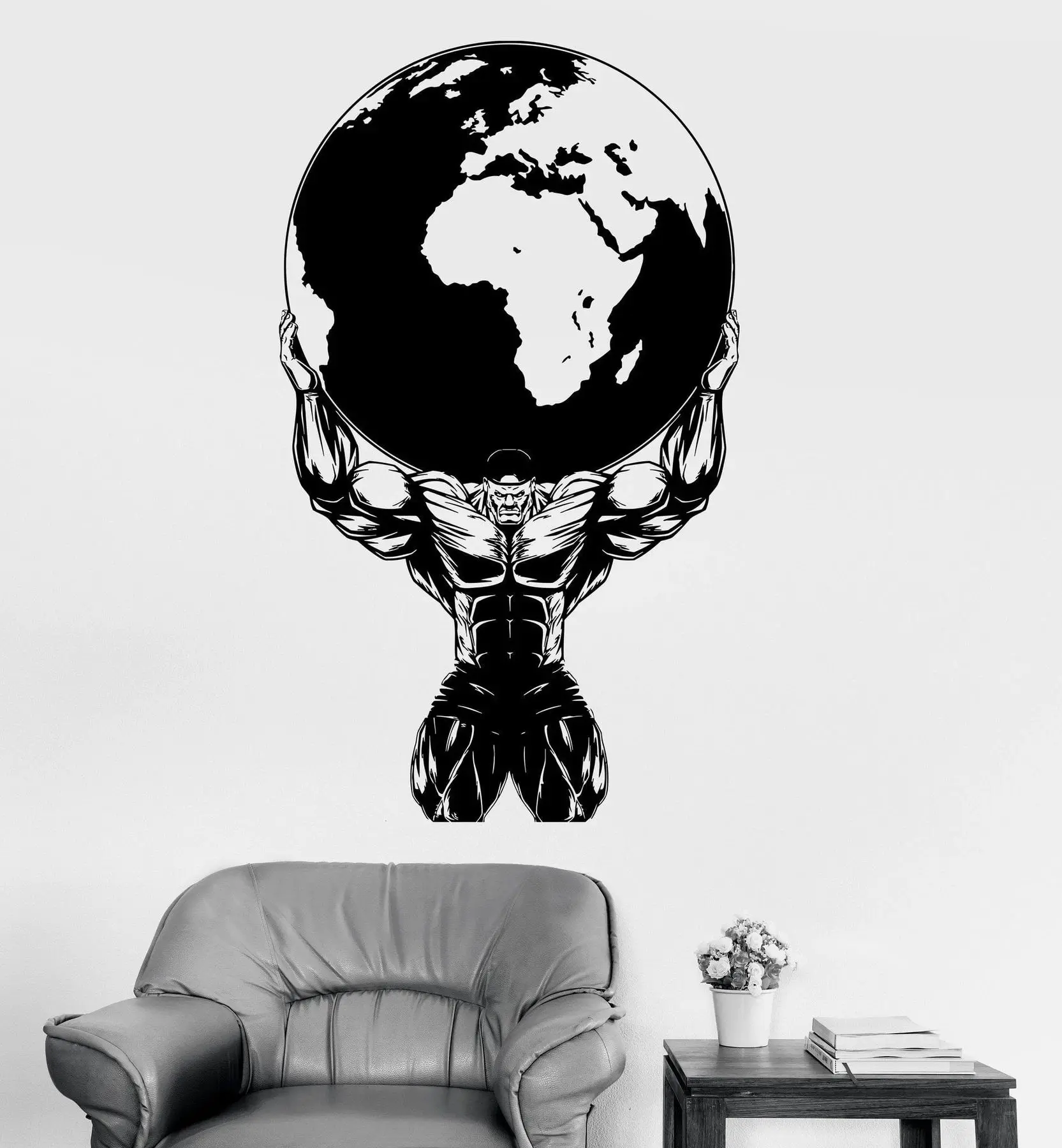 Фитнес наклейки на стену стильные украшения стен для тренажерного зала дома