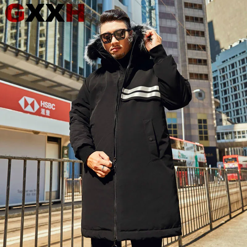 GXXH новинка зимы высокое качество большое пальто для мужчин новая мода мех енота