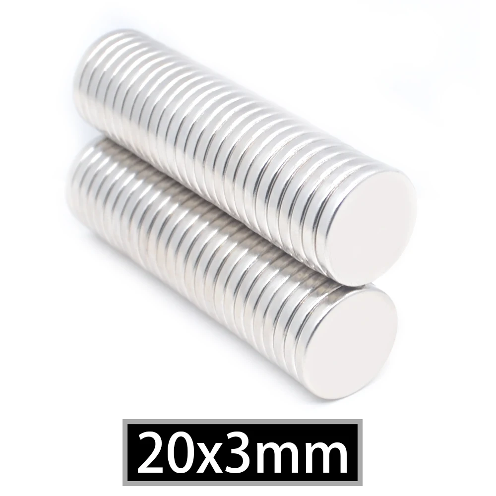 Круглый неодимовый магнит NdFeB N35 5/10/20/50 шт. 20x3 супермощный постоянный магнитный