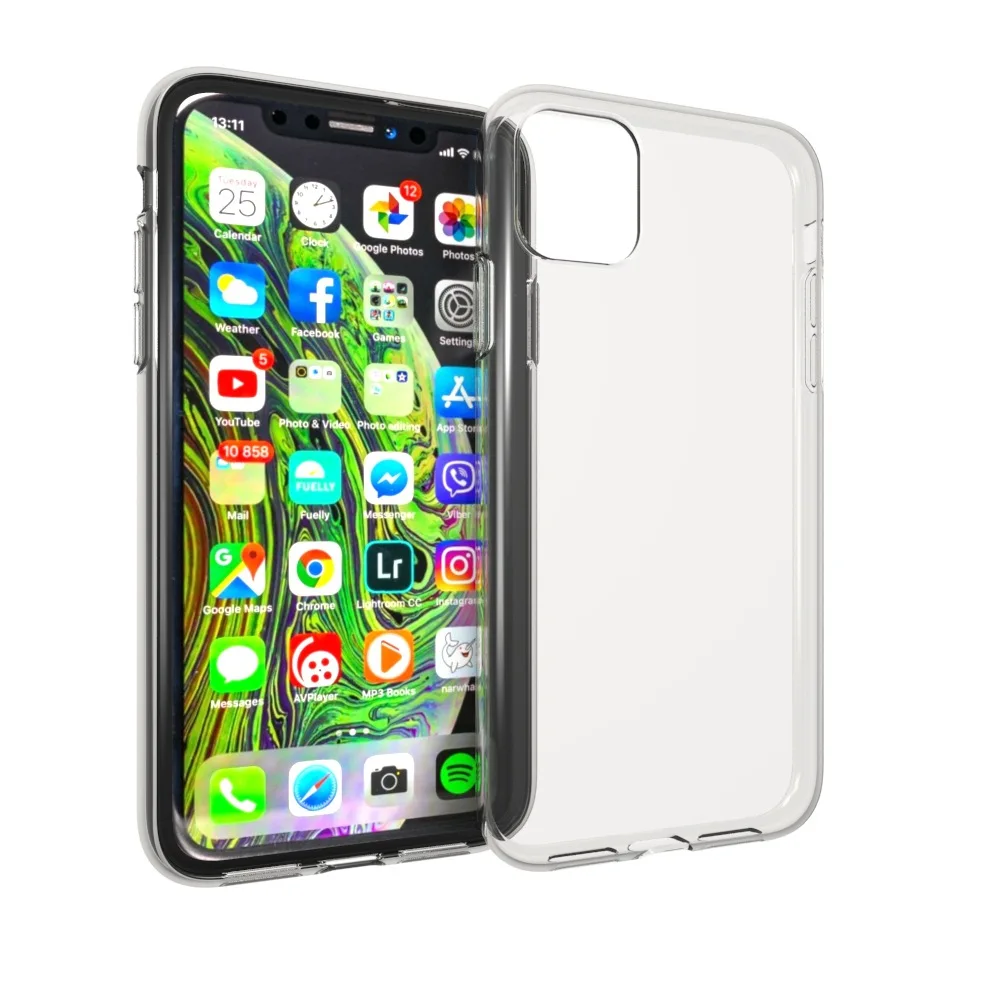100 шт./лот прозрачный Гладкий Мягкий чехол из ТПУ для Iphone 11 Pro 5 8 2019|Бамперы| |