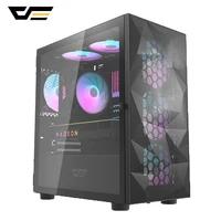 darkFlash PC Gaming Case ATX Support M-ATX/ITX Cabinet Grid Mesh Front Panel Door Opening Tempered Glass 240mm Water Cooler