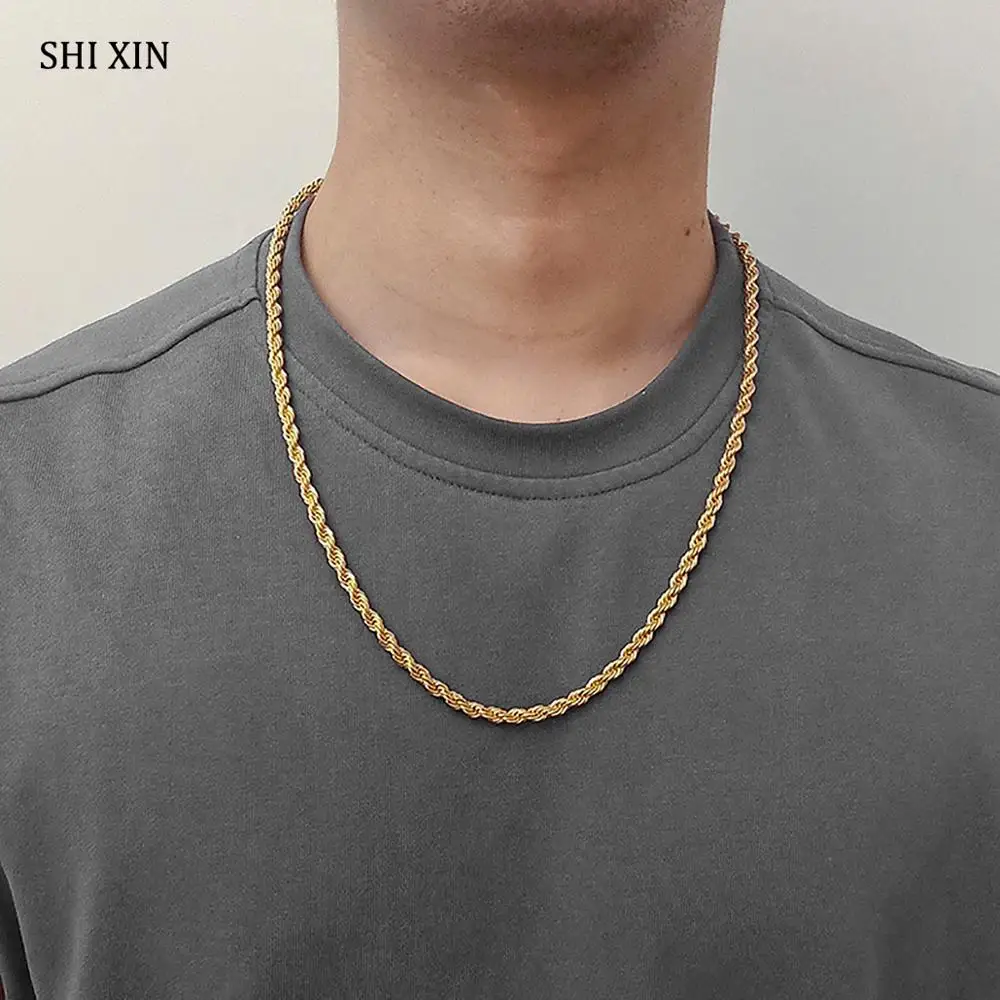 SHIXIN хип хоп скрученный крест цепи ожерелье на шее панк Egirl толстый массивный