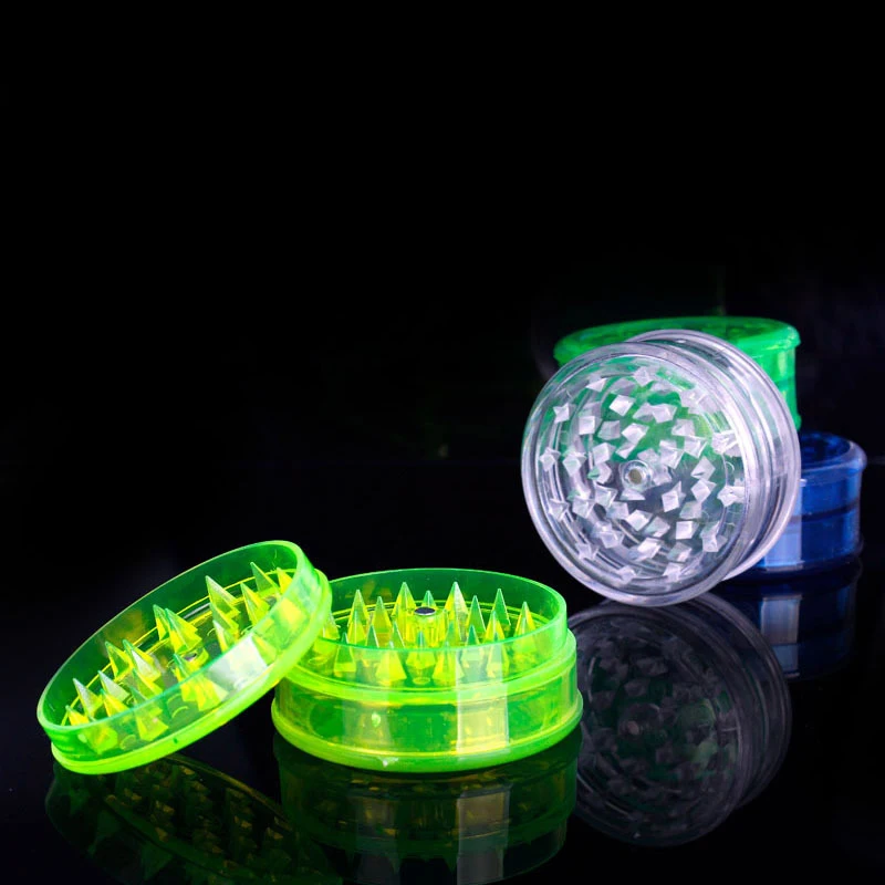 3 слоя 60 мм Пластик табака травы точильщика мини Портативный специи дробилка