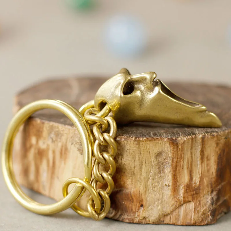 Skull Pendants C Панк Ретро латунный череп для мужчин, брелок для ключей, подвески, креативный медный маленький Скелет с головой, шарм, сделай сам, брелок, ювелирный аксессуар - Цвет: Skull Pendants C