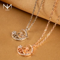muzhi fashion rose gold unicorn pendant necklace women rhinestones cute pony choker necklace sweet girl christmas jewelry gifts