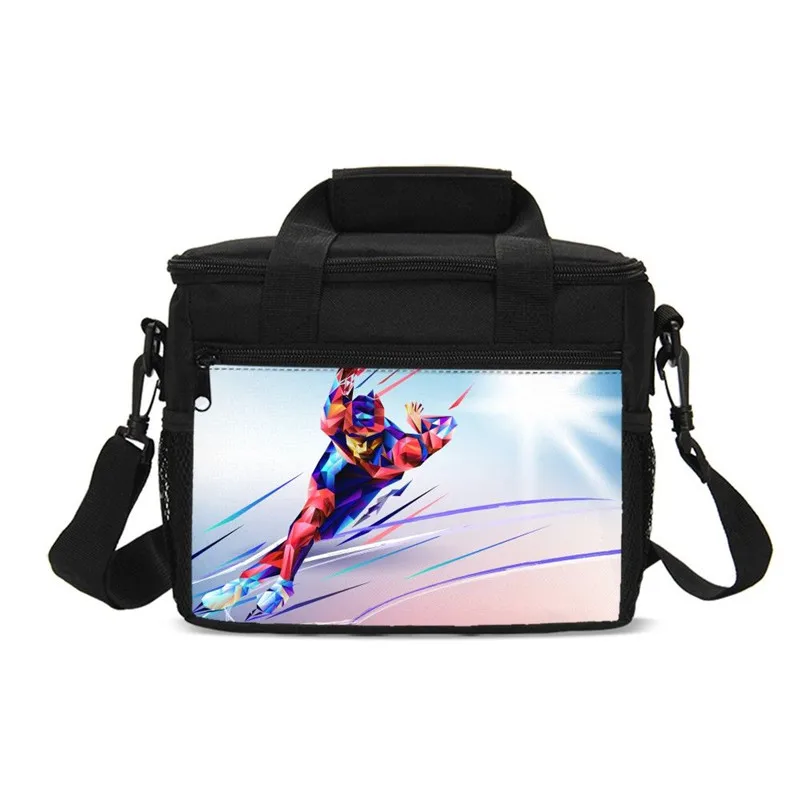 Малый мешок обеда крутой спортивный Хоккей 3D печать ледяная сумка