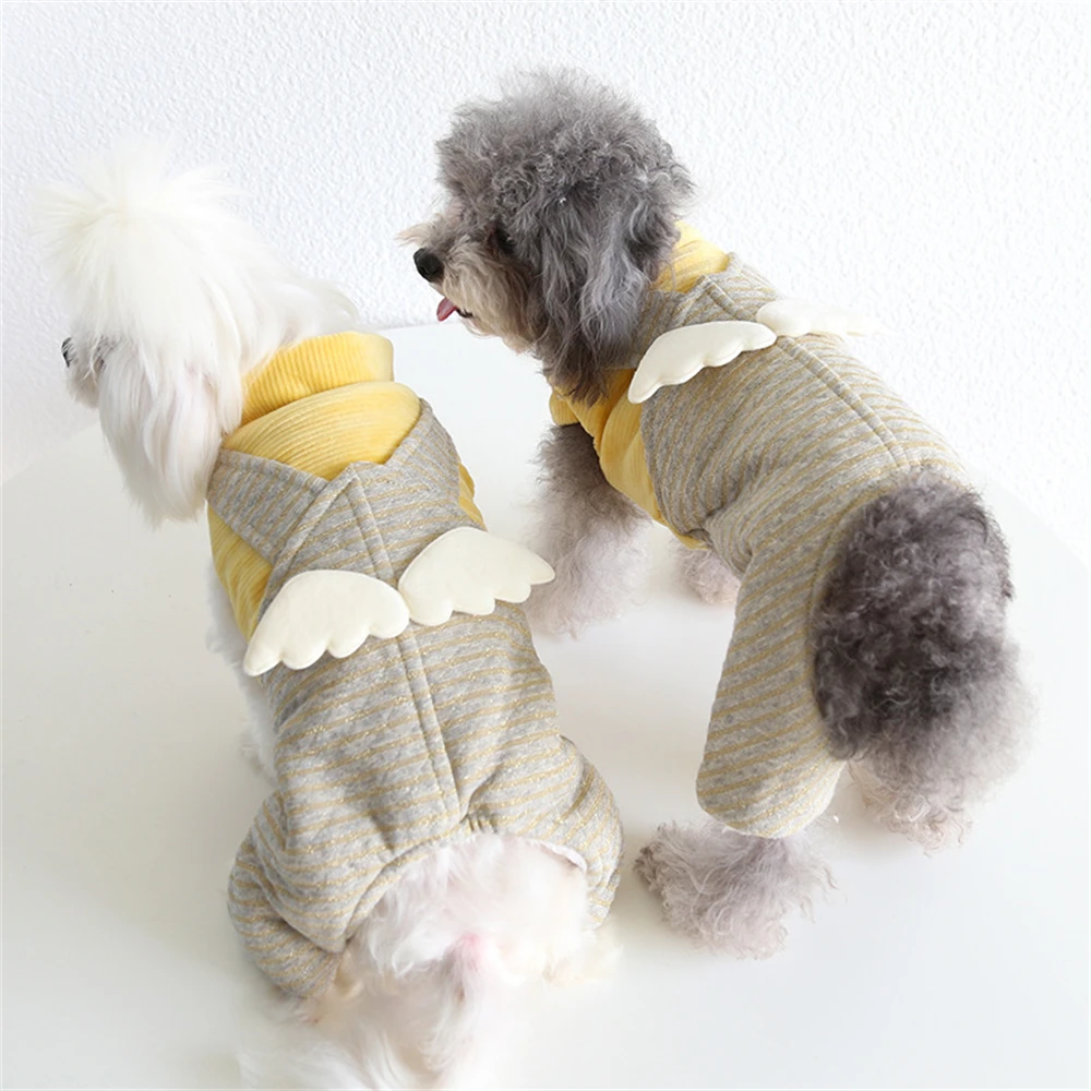 Осенне-зимнее Новое хлопковое пальто с четырьмя ногами для собак милая