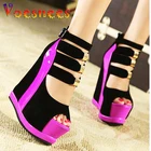 Женские босоножки на танкетке 14 см, туфли из натуральной кожи на высокой платформе с открытым носком, привлекательные туфли разных цветов, Новинка лета 2021