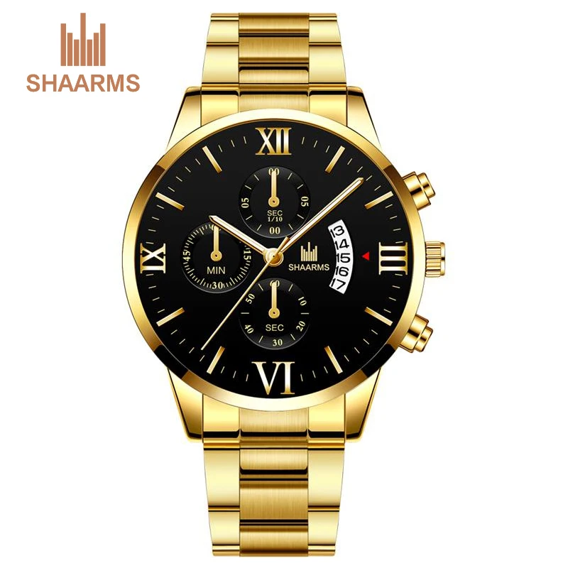 Мужские кварцевые часы SHAARMS повседневные спортивные наручные от ведущего бренда