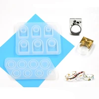 1pcs flatsquare ring silicone resin mold different sizes diy charms jewelry pendant accessories collections epoxy resin mold