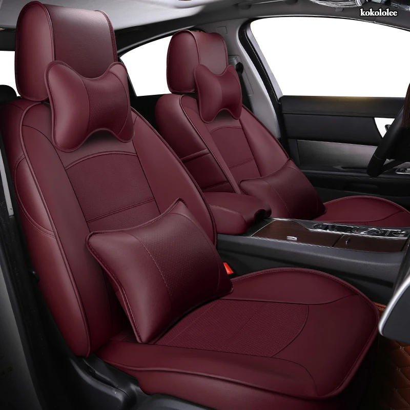 Кожаные чехлы на сиденья автомобиля KOKOLOLEE заказ для JEEP Compass Wrangler Patriot Cherokee Grand Commander
