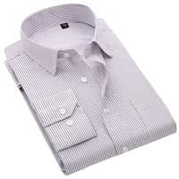 40 dropshippingformal shirt striped long sleeve men pocket lapel buttons dress shirt streetwear