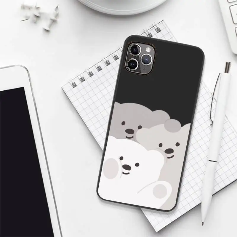 

Cute cartoon bear dog animal pattern Phone Case Candy Color for iPhone 6 7 8 11 12 s mini pro X XS XR MAX Plus