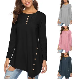 Womens Tops Casual Blouses Round Neck Long Sleeve Top Female Tunic Shirts Maternity Shirt Pregnancy Clothes Tshirt Women