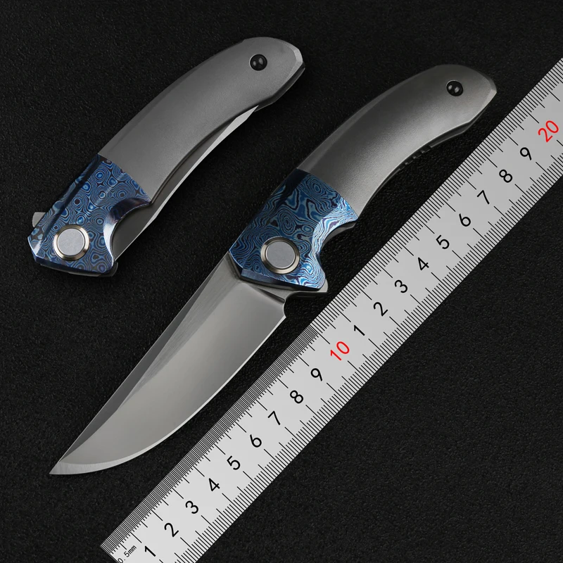 Складной нож Infinite Charlie Finn m390 лезвие из титана Дамаск + ручка титанового сплава