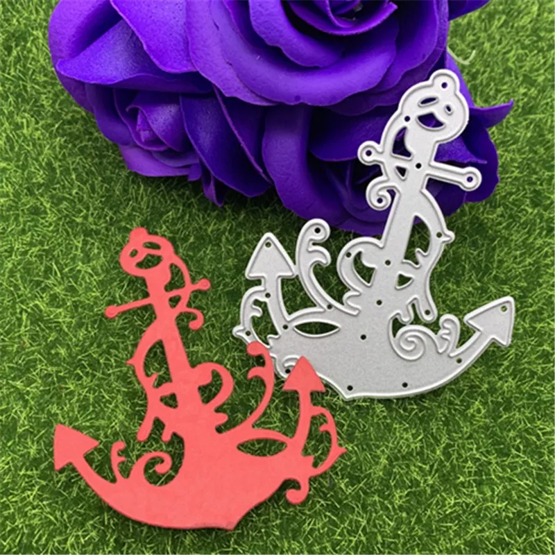 Крестообразный якорь мультяшное оружие знак балансировка ручное тиснение