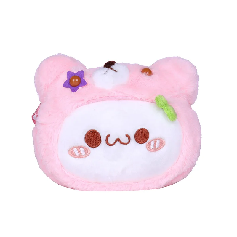 Прямая поставка плюшевая сумка кошелек для девочек милые Мультяшные сумки через